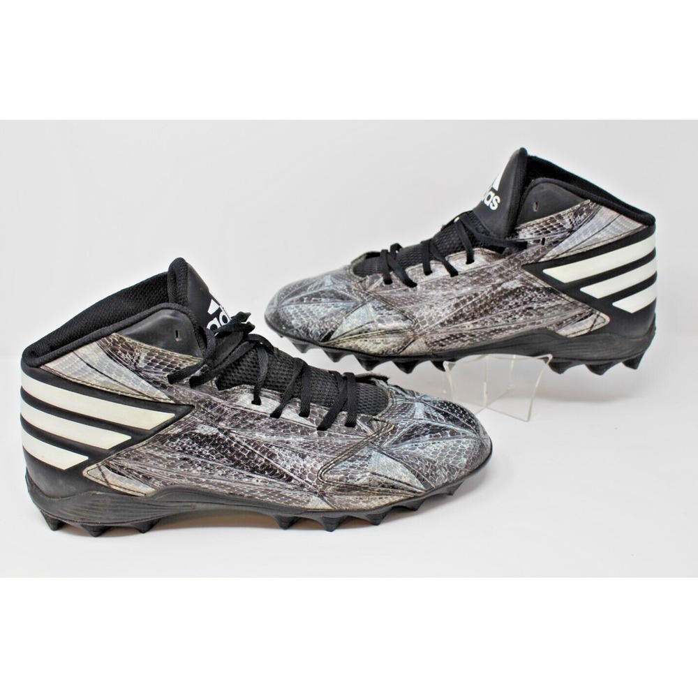 Adidas Mens Freak MD B49385  Snakeskin Print Football Cleats Black Gray Size 13